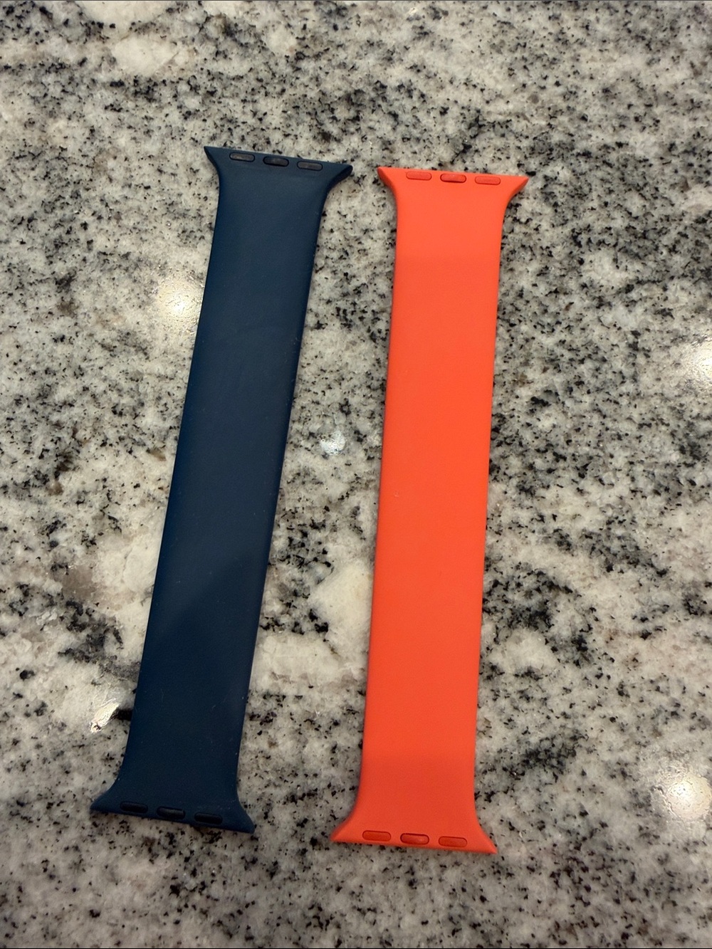 Apple Silicone Watch Bands - Navy & Orange BOTH 4